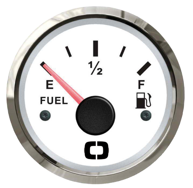 Fuel level gauge 10-180 ohm white/glossy