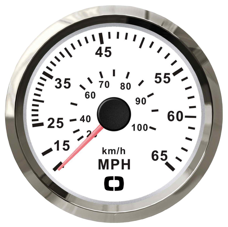 Pitot speedometer 0-65 MPH white/glossy