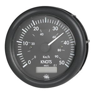Guardian speedometer 0-50 knots black w/log 12V