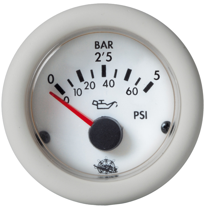 Guardian oil pressure gauge 0-5 bar white 24 V