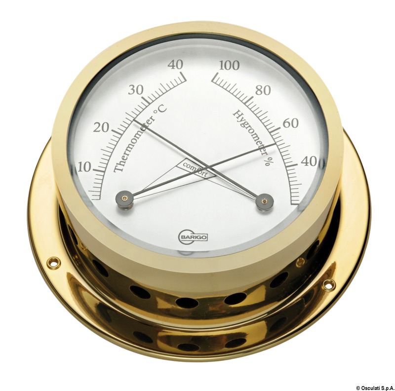 Barigo Star hygrometer golden brass