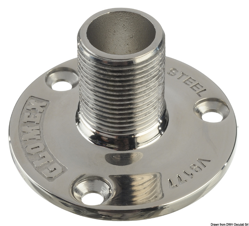 Glomex round base for antennas AISI316 98 mm