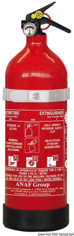 Powder extinguisher 2 kg 13A 89B C Italy