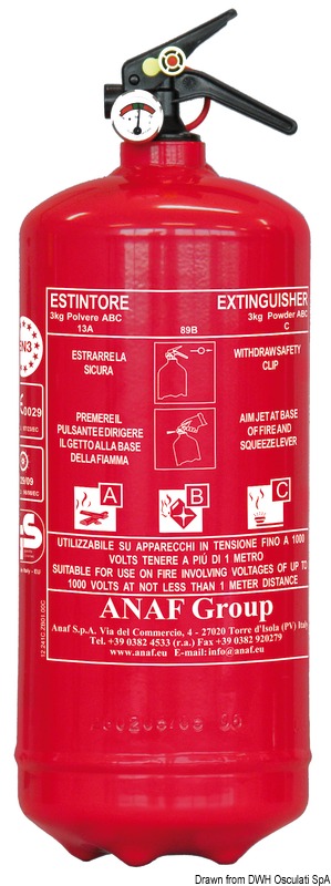 Solas powder extinguisher 3 kg MED