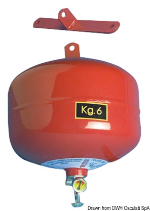 Spray powder extinguisher barrel-shaped 6 kg