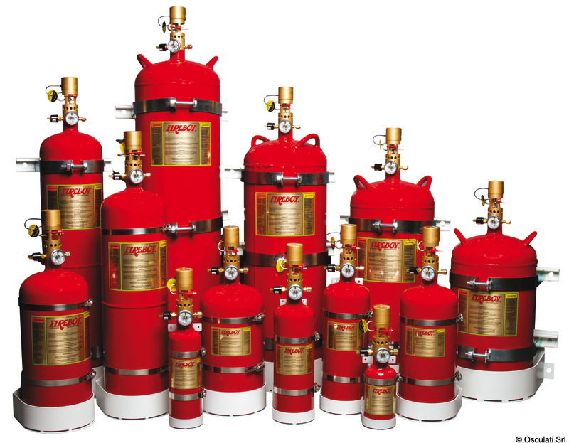 Horizontal fire extinguisher gas 5,1 kg