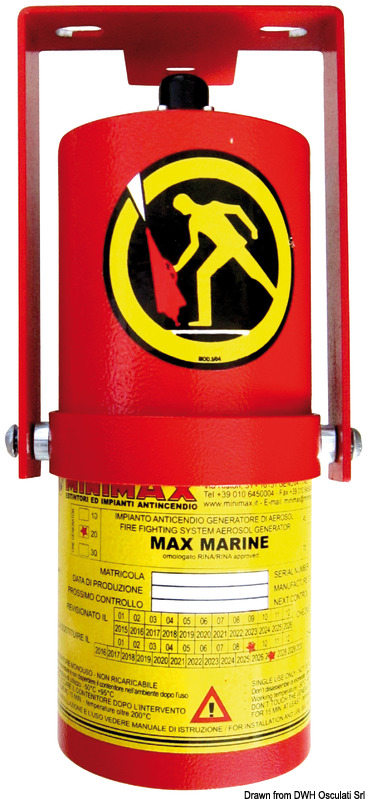 Max Marine 20 aerosol fire suppression system