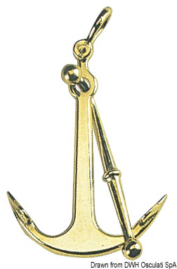 Admiralty anchor polished brass 85 mm