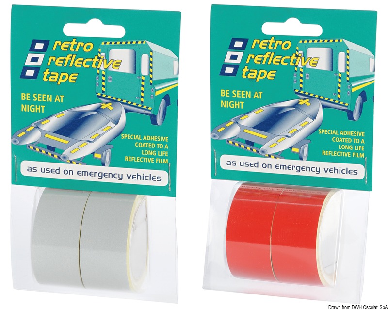 Reflective self-adhesive tape red 2.5 m x 25 mm (2 rolls da 25 mm x 2,5 m)