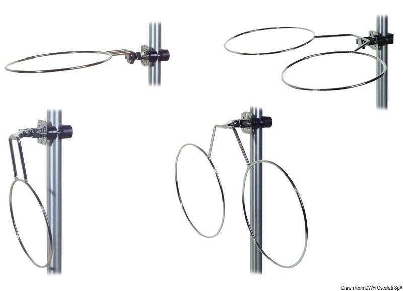 Foldable SS double fenderholder 150 mm