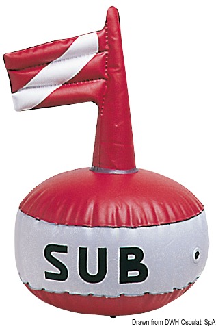 Big inflatable diver signal buoy 38 x 63 cm