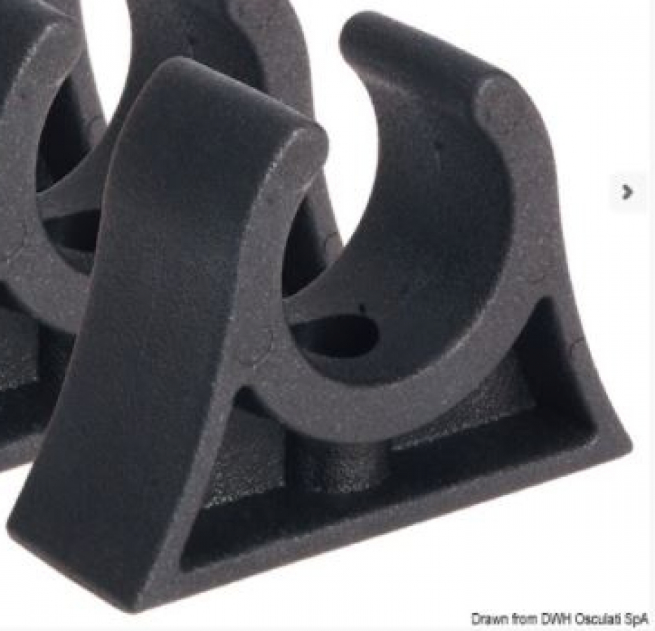 Tube clip Ø16mm/18 mm black ABS