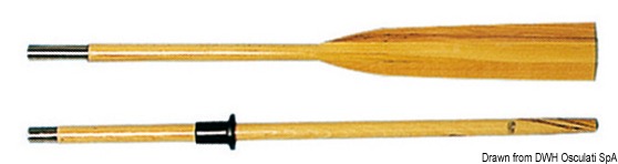 Beech wood oar divisible in 2 parts 300 cm