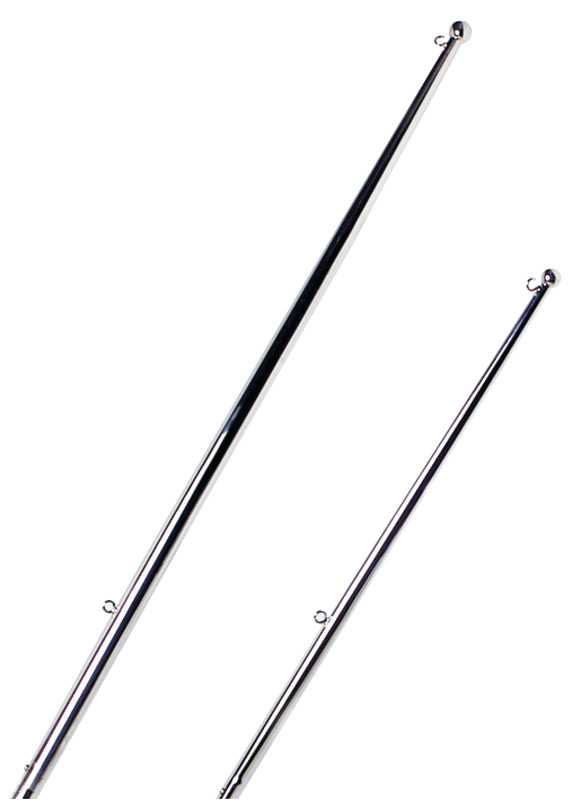Mirror polished SS flagstaff w/ end ball 1200 mm