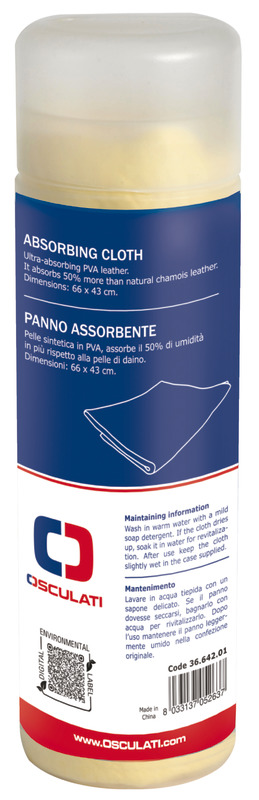 Absorbing cloth PVA leather 66x43 cm yellow