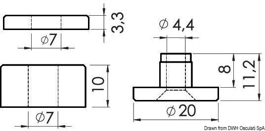 Glass stop spacer white Packaging containing N. 100 pcs.