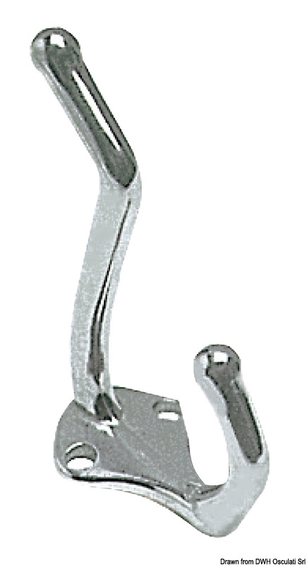 Coat hook polished SS 40x26x70 mm