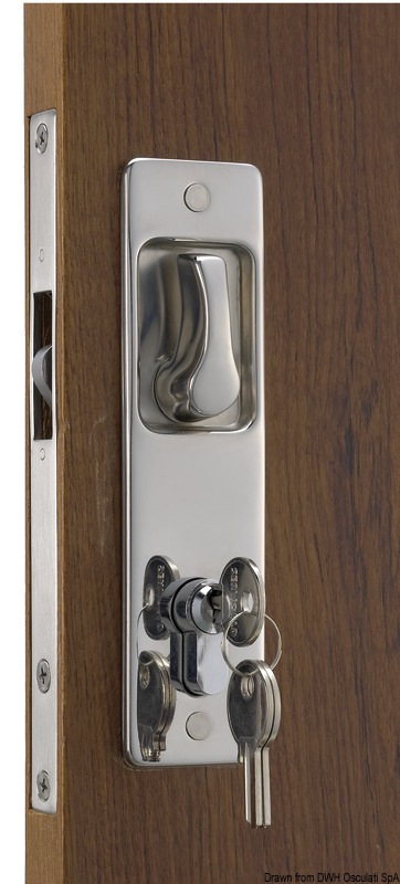 Yale-type external lock 16/38 mm w/flush hooking