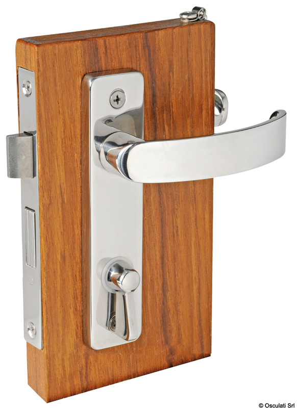 Contemporary pair of handles w/plates LH outside + inside