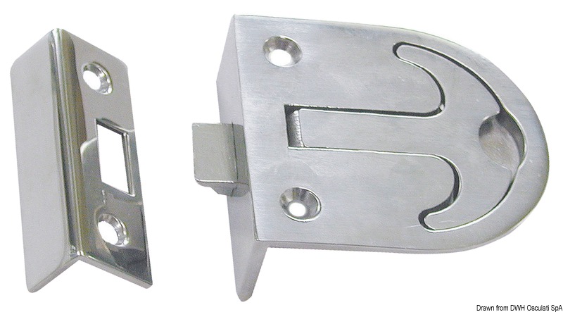 Flush pull latch AISI316 mirror polished 57x76 mm