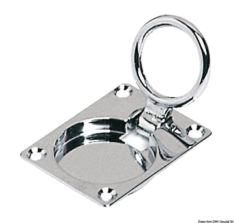 Chromed brass pull latch 62x47 mm