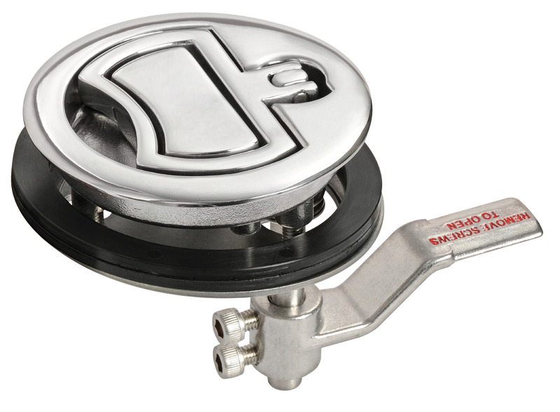 Flush latch AISI316 without lock Ø90 mm