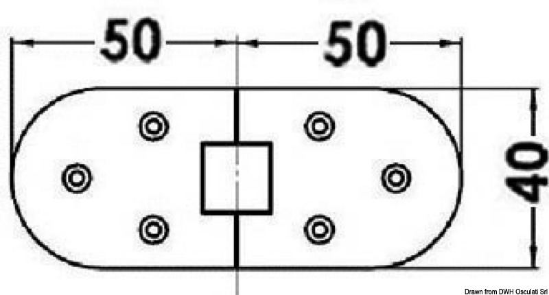Microcast hinge w/studs 100 x 40 mm