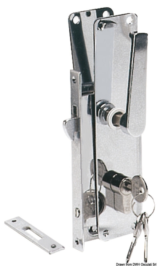 Recess-fit lock for sliding door with Yale-type key