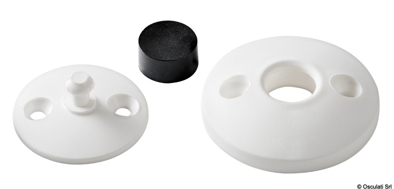 Snap-in doorstop, nylon+rubber,white