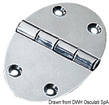 Oval hinge 78x56 mm stud mounting 3 mm
