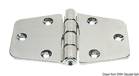 Chromed brass die-cast hinge 100x60 mm