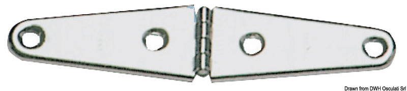 Mirror polished SS hinge 145x32 mm