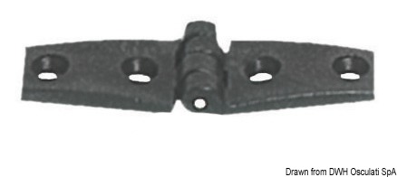 Reinforced nylon hinge, black 82x26 mm