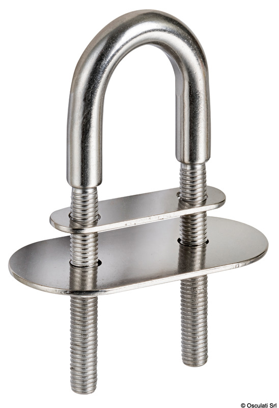 U-bolt AISI316 105mm w/two plates 50x15 mm