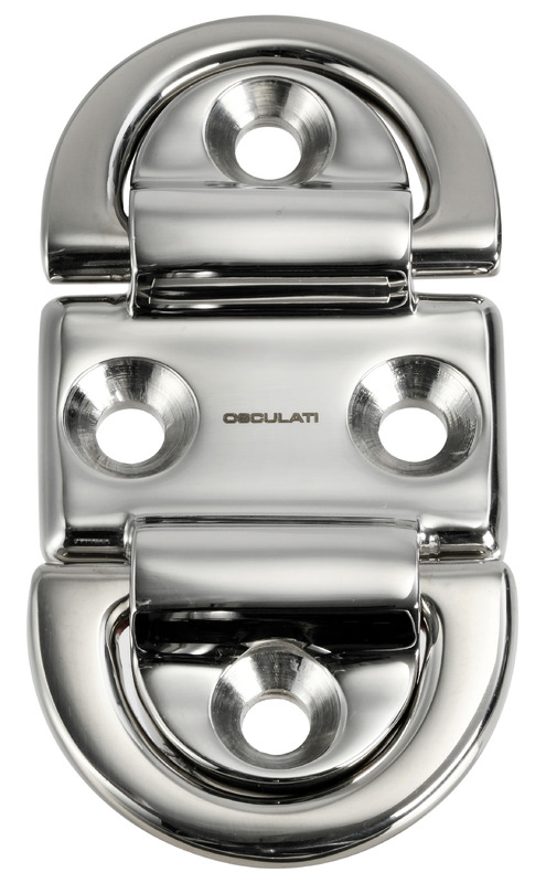 Folding pad eye 59x99 mm double 8 mm ring Breaking load Kg 6800