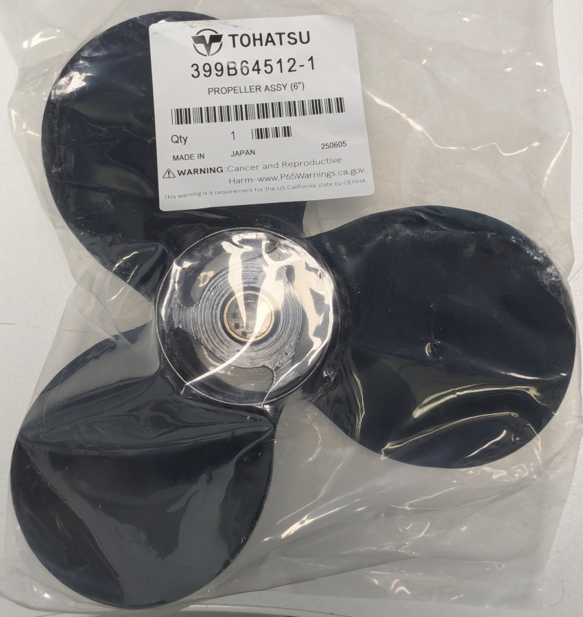 Моторный гребной винт Tohatsu Sail Pro - 4/5/6HP 8.375in Dia X 6in Pitch (Elephant Ear) Mercury 48-812951, Tohatsu 399B64512-1
