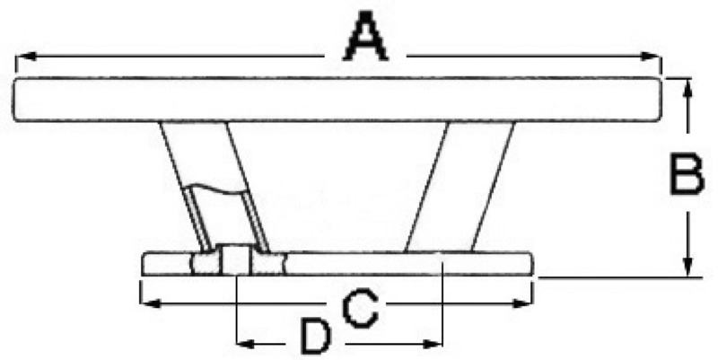 Nordik cleat mirror-polished AISI316 360 mm