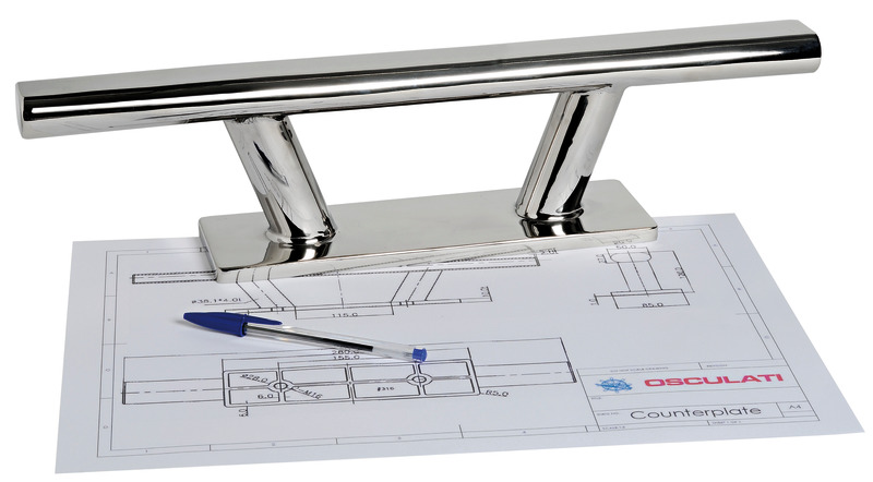 Nordik cleat mirror-polished AISI316 500 mm
