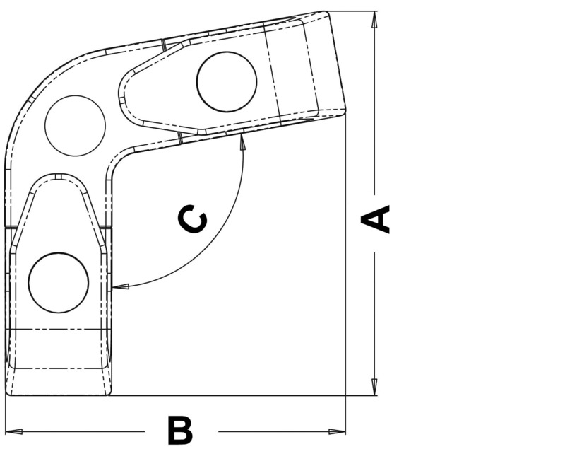 Angle fairlead w/rollers 100°