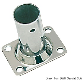 Rectangular plate base AISI316 90° 22 mm