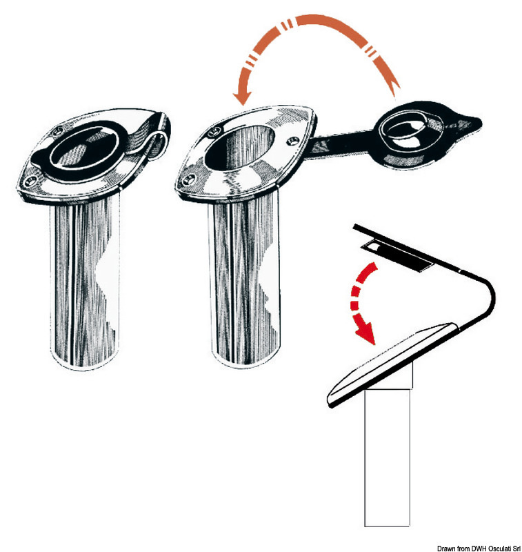 Cap for flush-mount rod holder soft PVC white