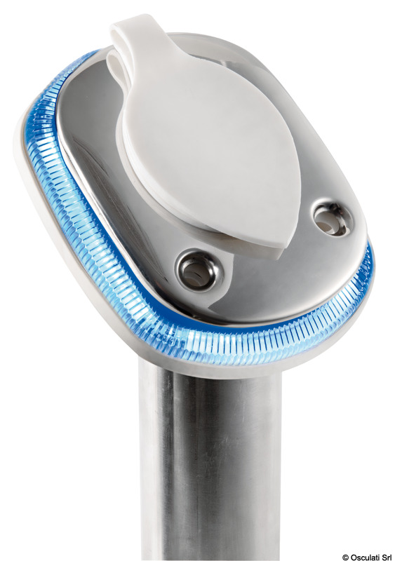 Base w/LED for fishing rod holder