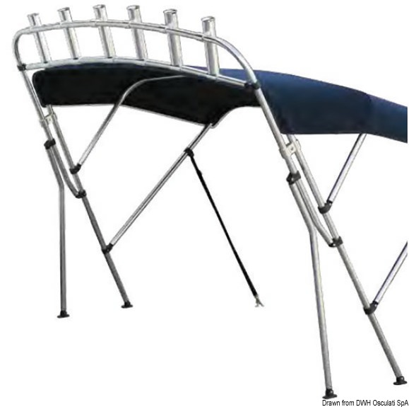 Rod holder rack for bimini 6 places