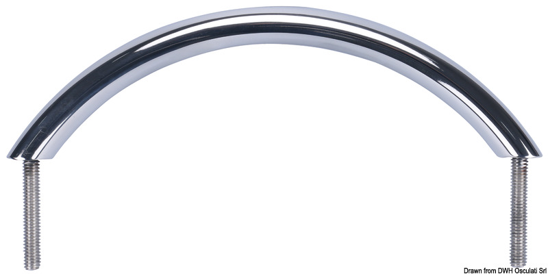 Oval tube handrail mirror-polished SS 300 mm