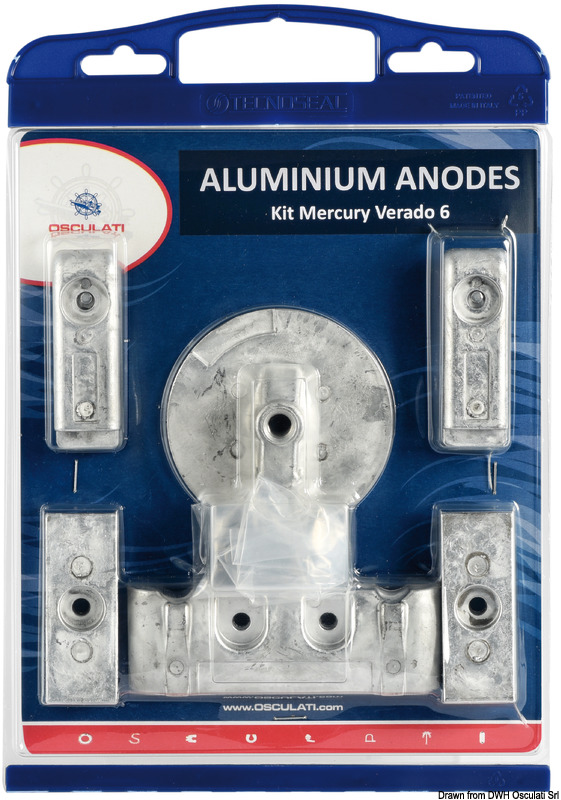 Anode kit for Verado 6 8-pcs. aluminium