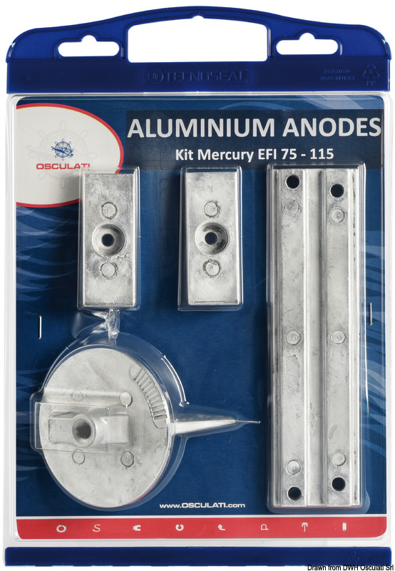 Anode kit for Mercury 75>115 EFI zinc