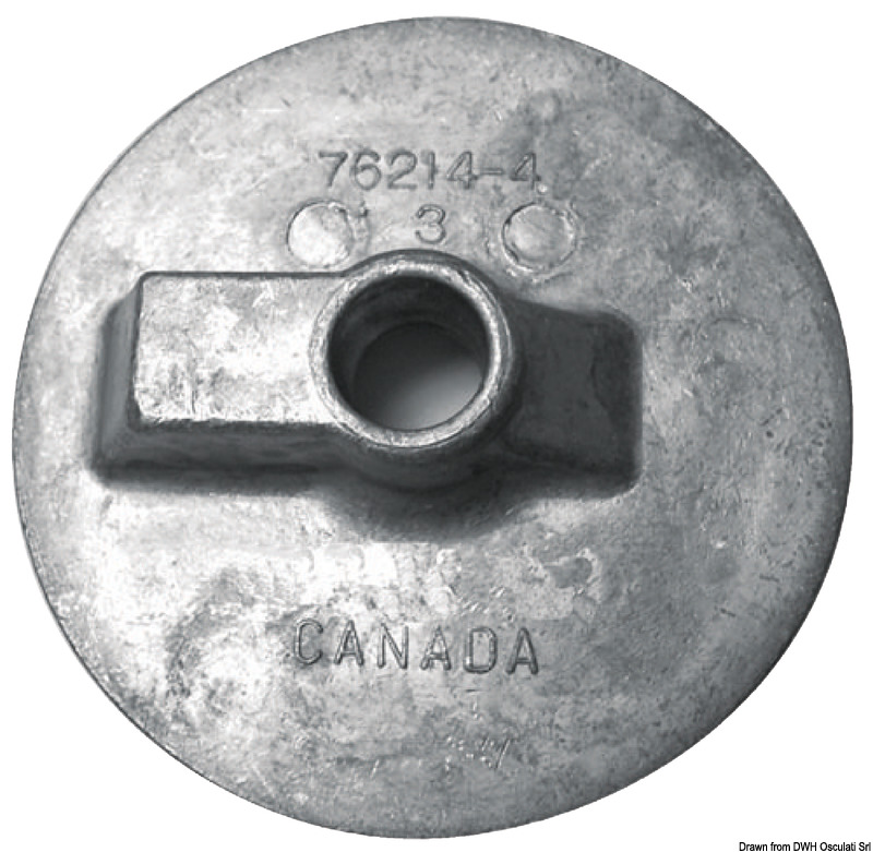 Flat fin zinc anode for Bravo