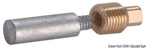 Zinc+brass anode heat exch/manif 1/2’’ BSPT 67x15