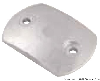 Convex zinc anode plate 80x55 mm