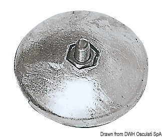 Rose anode for rudders Ø 90mm  500g pairweight